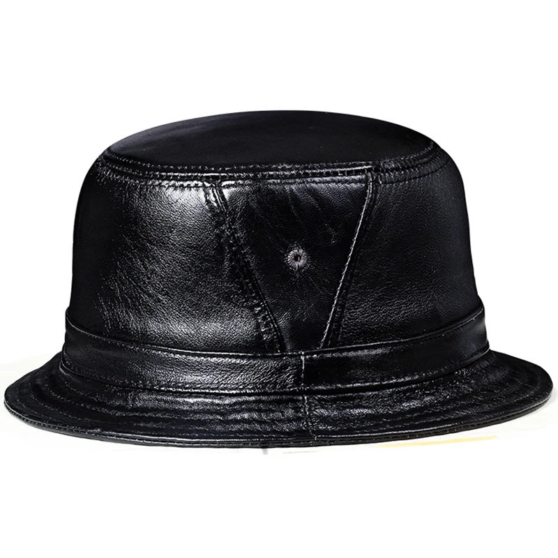 2023 new bucket hat Genuine leather bucket hats solid top men\'s and women\'s fashion bucket cap Panama fisherman sun caps