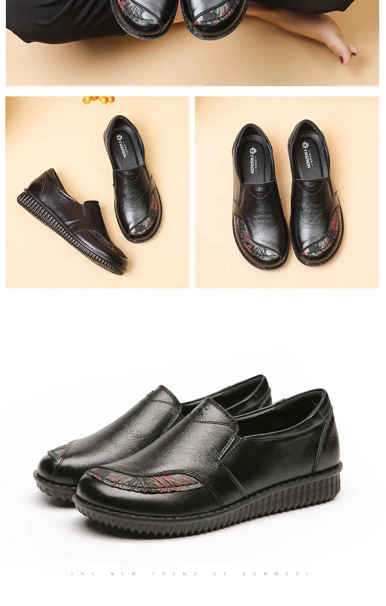 Echt leder Ballerinas Schuhe Frauen Vintage Luxus hochwertige Slipper Damen Mokassins lässig elegante Damen breite Schuhe – Detail 33