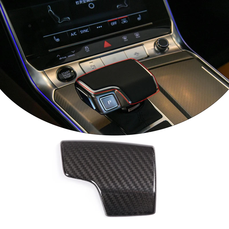 

Real Carbon Fiber Car Gear Shift Head Knob Cover Trim For Audi A6 A7 A8 Q7 Q8 2019-2022 Auto Styling Interior Accessories