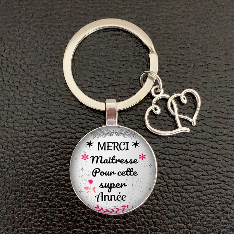 2020 / Teacher Thank You Text Keychain, Love Pendant Glass Pendant Keychain, High Quality Car Bag Keychain, Teacher\'s Day Gift