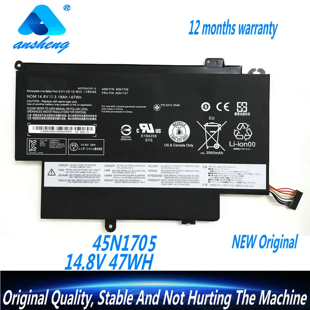 

NEW 45N1705 45N1707 45N1704 45N1706 Laptop Battery For Lenovo ThinkPad Yoga S1 120 S240 20CD/20C0 Yoga 12 20DL/20DK Pro