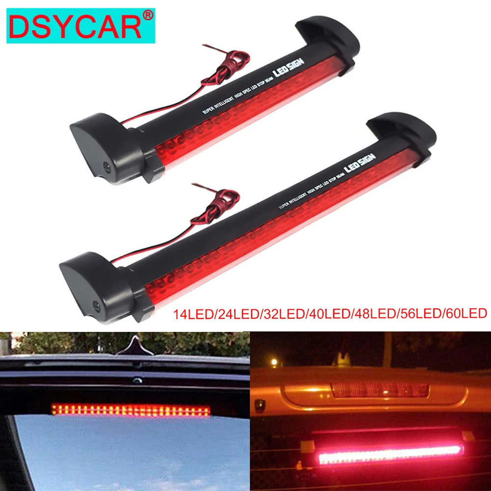 Dsycar 12V Rode Auto Led Derde Remlicht Bar Achter Parking Signaal Lamp Truck High Mount Stop Waarschuwingslampje universele