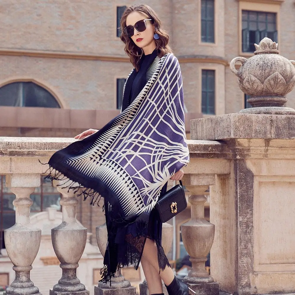 

Fashion Winter Scarf For Women Cashmere Warm Plaid Pashmina Scarf Luxury Brand Blanket Wraps Female Scarves And Shawls 2019