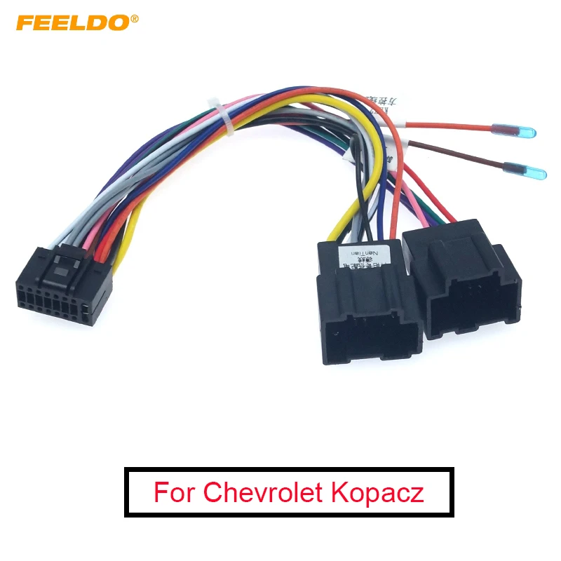 

FEELDO 5Pcs Car Radio Audio 16PIN DVD Player Power Calbe Adaptor For Chevrolet Kopacz Stereo Wire Plug Wiring Harness