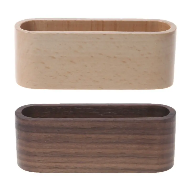Holz Tisch Visitenkarte Display Stand Memo Halter Storage Box Organizer Nussbaum Buche Holz