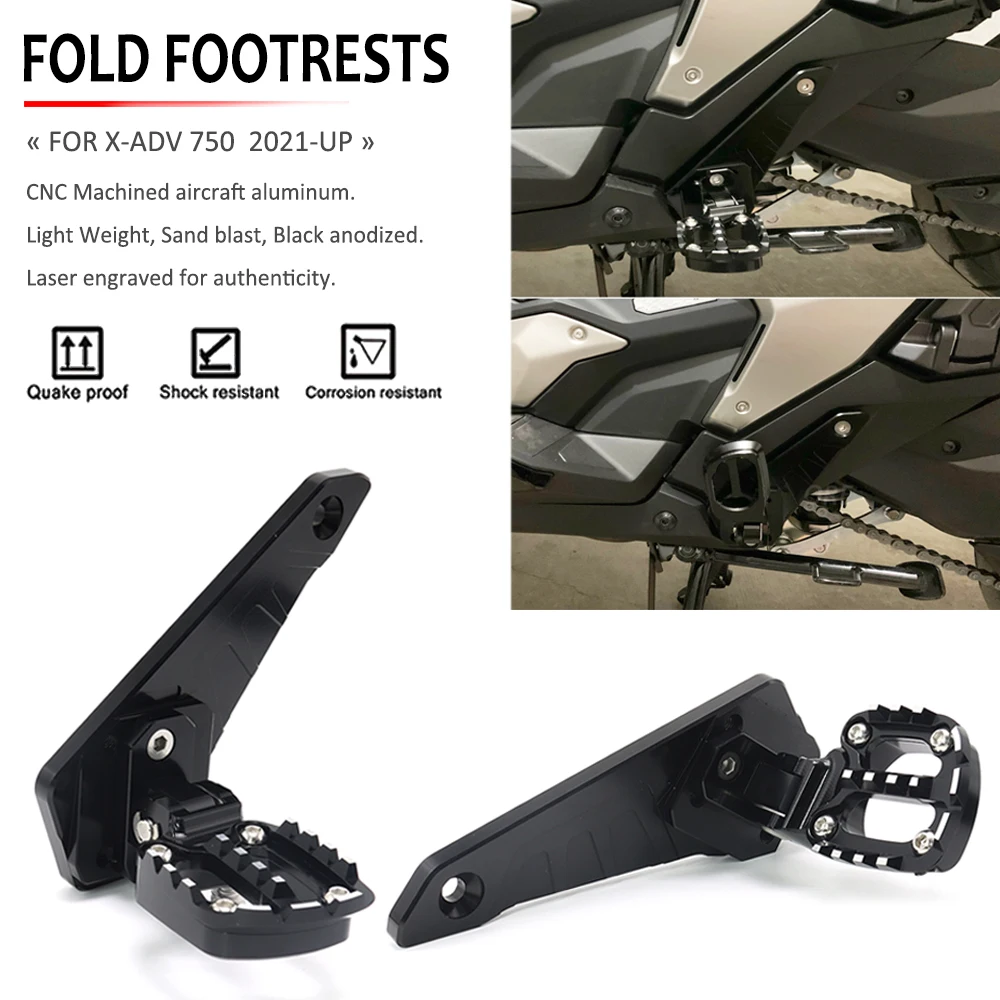 

2021- Motorcycle Accessories Rear Pedal Folding Foot Pegs Stand Footrests Passenger For Honda X ADV XADV X-adv 750 XADV750 2022