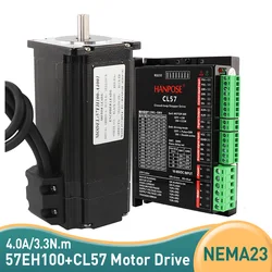 Nema23 Closed Loop Servo motor 4.0A 3.3N.m 57EH100A4001 + CL57 Drive 57 Stepper Motor for 3D Printer Robot Foam Plastic Meta