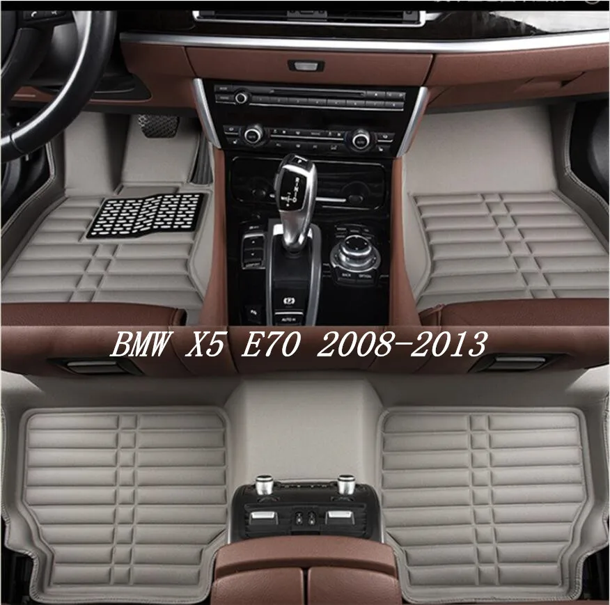 Auto Floor Mats For BMW X5 E70 2008-2013 Foot Carpets Car Step High Quality Brand New Embroidery Leather Mats