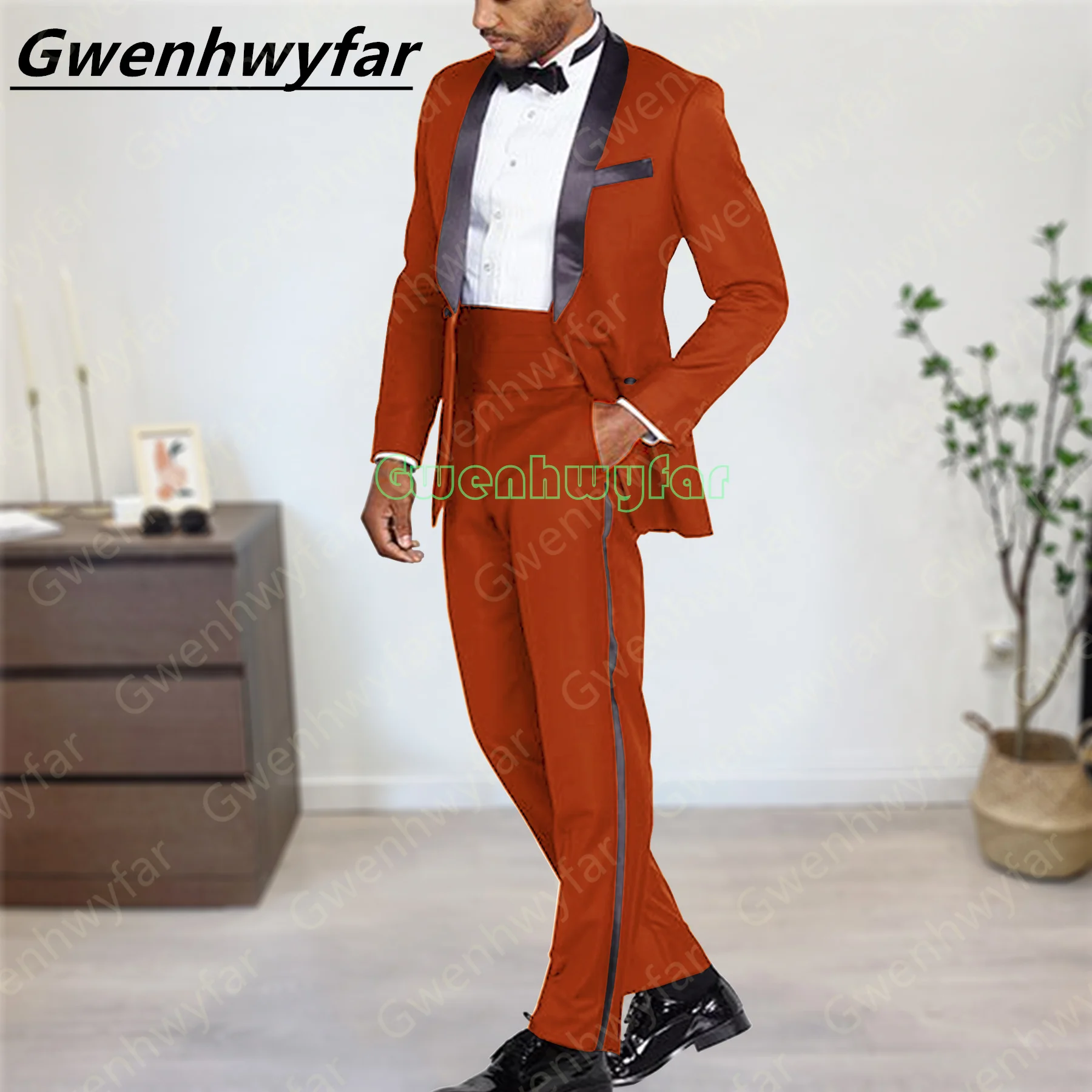 Gwenhwyfar 2025 Latest Design Wedding Men Suit Costume Homme Slim Fit Terno Masculino Tuxedo Blazer Prom Party Groom Bridegroom