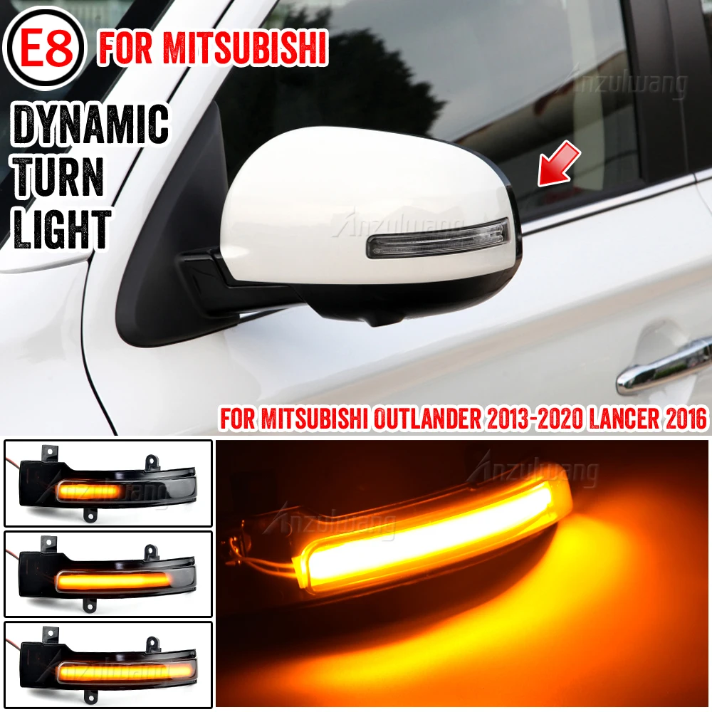 

2pcs LED Dynamic Turn Signal Lights Blinker For Mitsubishi Outlander 2013-2021 Lancer 2016 Side Rearview Mirror Indicator Light