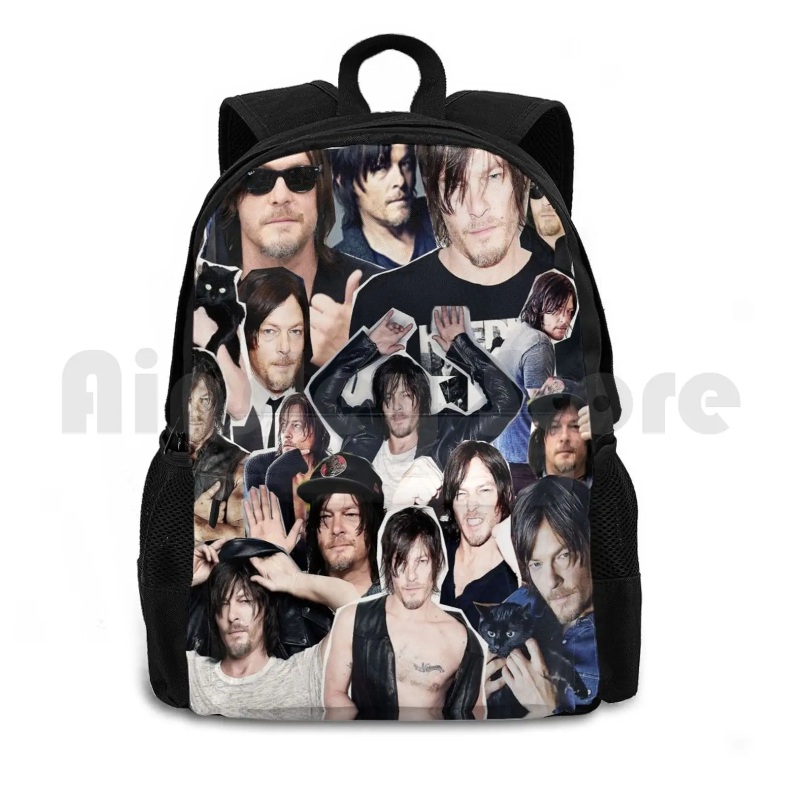 Norman Reedus Collage Outdoor Hiking Backpack Waterproof Camping Travel Norman Reedus Collage