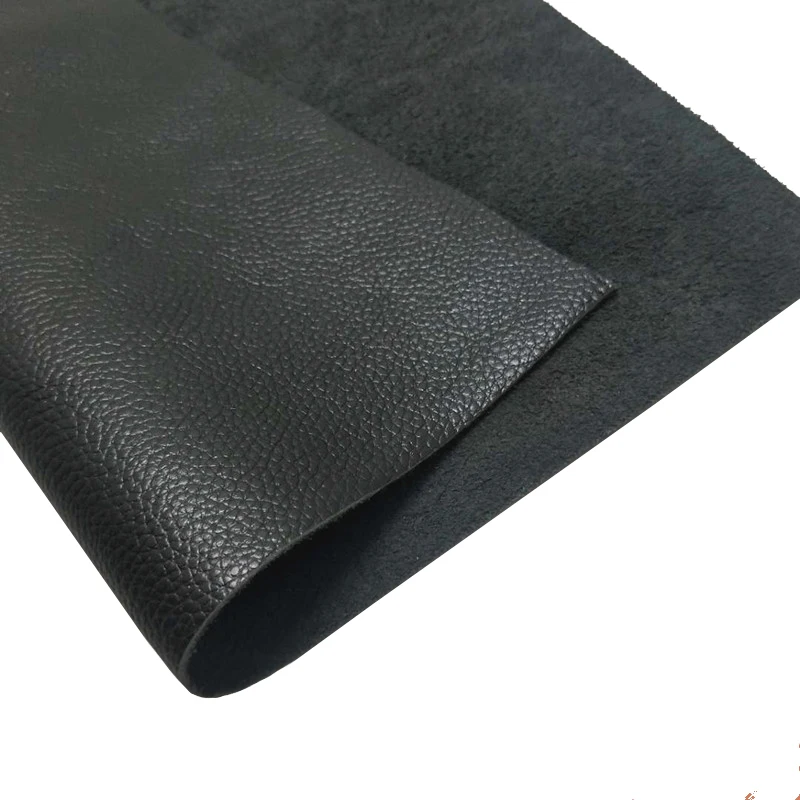 Thick Black Cowhide Leather Sofa Fabric, Top Layer, Whole Large, Soft, Seathandmade, Lychee Pattern, DIY, 1.3-1.5mm