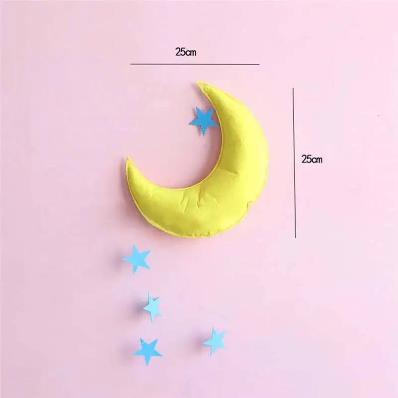 Pegatinas manuales de Luna, Nube de arco iris con estrellas de gota de lluvia para habitación de niños y bebés, calcomanía de pared para guardería,