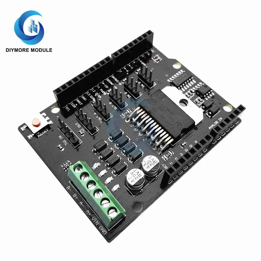 DC 5V-12V Motor Driver Shield L298NH Speed Controlling Current Absorption Measurement For Arduino Replace L298P L298