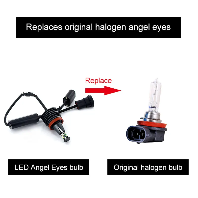 2Pcs/Set  H8 Error Free 120W  LED Angel Eye Marker Lights Bulbs For BMW 1 3 5 Series E60 E61 E70 E71 E90 E92 E93 X5 X6 Z4 M3