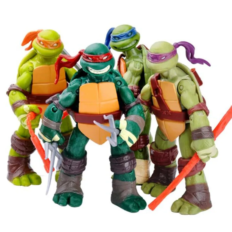 4pcs/Set 12cmTeenage Mutant Ninja Turtles Action Figure Film Edition Movable Model Toys