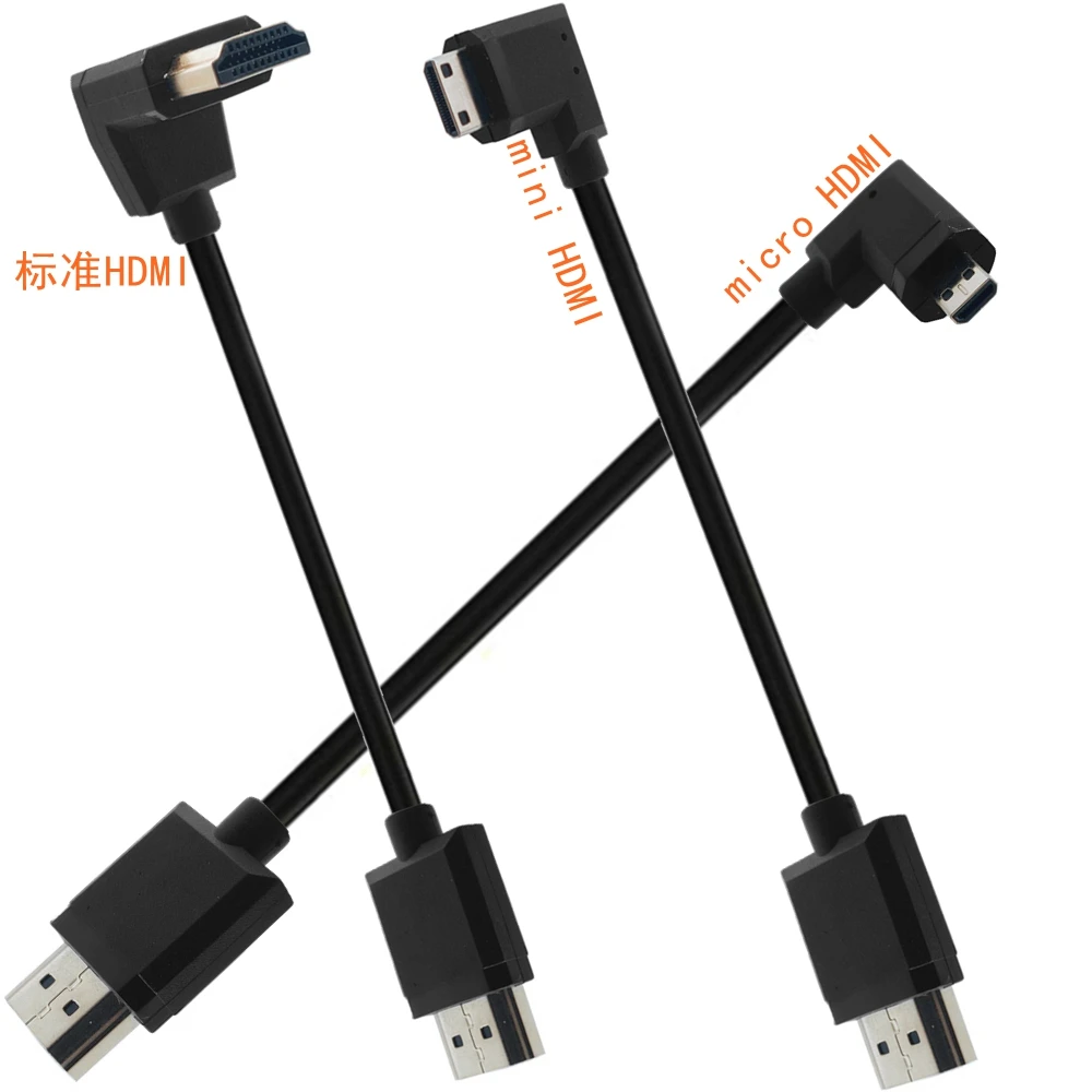 Micro 90 Degree Elbow Right Angle 4K HD Cable HDMIVersion 2.0 Computer Connected to TV Projector
