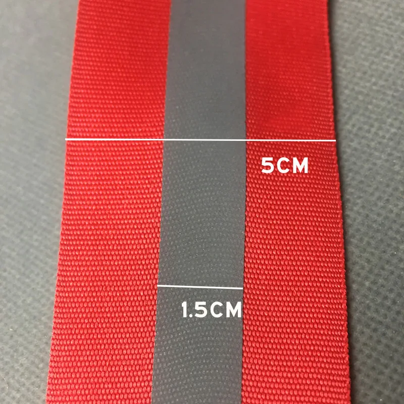 100 Meters Reflective Strips Red Cloth Reflective Fabric Sewing Tape ,5cm *1.5cm width DIY Reflection Warning ribbon Material