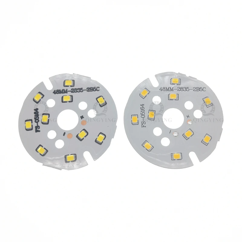 10pcs 5W LED Lamp PCB SMD2835 40mm 48mm Diameter White/Warm White/Nature White High Brightness Ra80 Aluminum Lamp Board