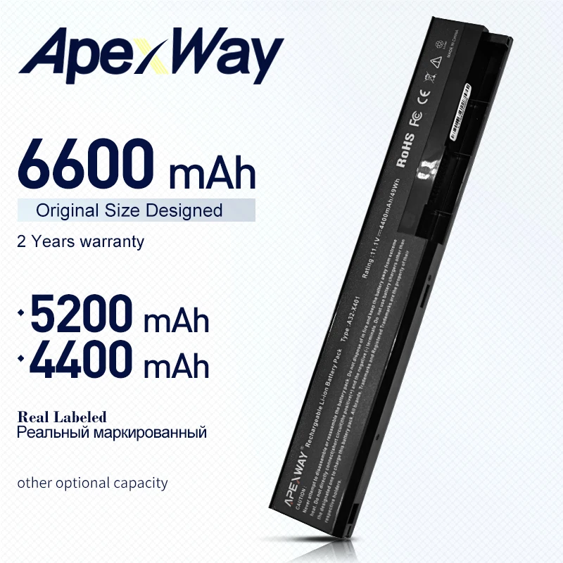 ApexWay 6 cells Laptop Battery for ASUS A31-X401 A32-X401 A41-X401 A42-X401 F301 F301A F301A1 F301U F401 F401A F401A1 F401U F501