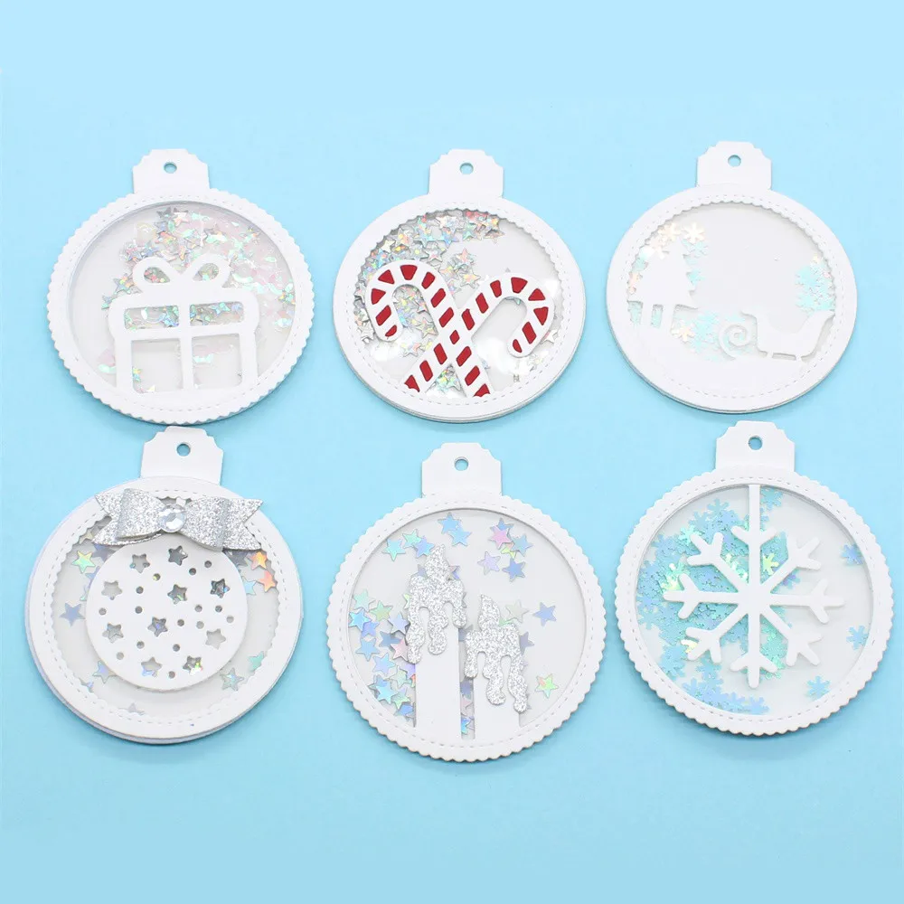 ZFPARTY  Christmas Ornament Tags Metal Cutting Dies Stencils for DIY Scrapbooking Decorative Embossing DIY Paper Card