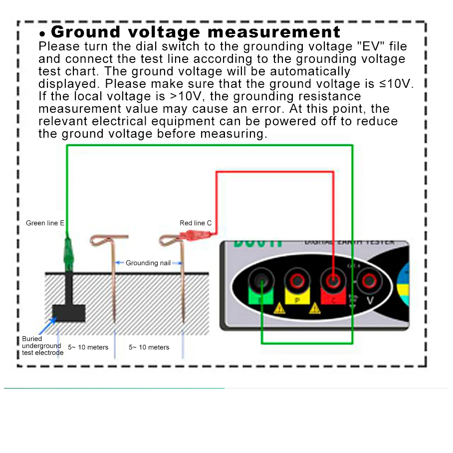 DUOYI Erdungswiderstandsmessgerät 0-2000 Ohm Echtes Digitales Megohmmeter Erdwiderstandsmessgerät DY4100 – Detail 17