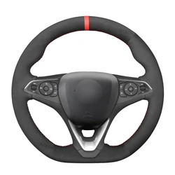 Black Suede Steering Wheel Cover for Opel Astra K Corsa F Combo E Grandland X Insignia CT Mokka Vauxhall Holden Calais