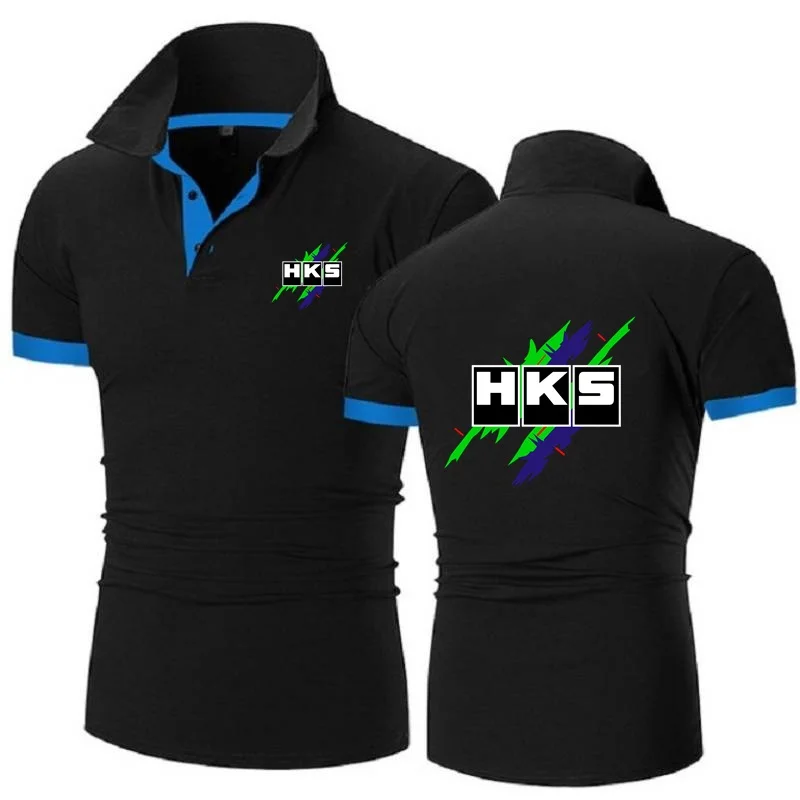 Polo Shirts Men\'s TShirts HKS Printed Short Sleeve Tees Auto Car Military Style Jersey Golftennis Topshirts Summer Clothing