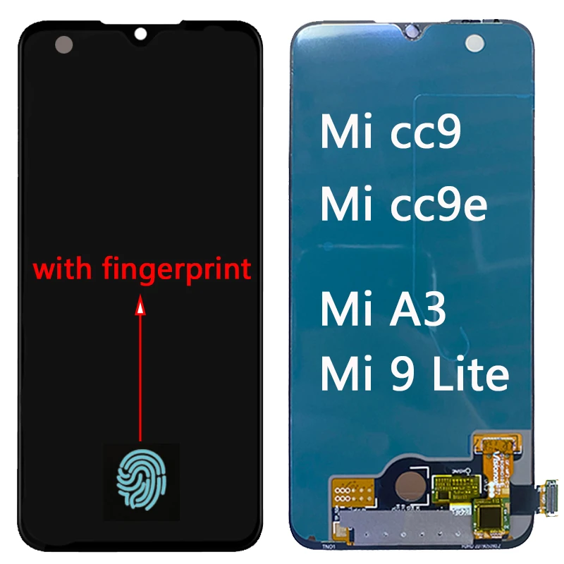 

SUPER AMOLED CC9 LCD For xiaomi Mi 9 Lite LCD Touch Screen with frame Digitizer Assembly For xiaomi CC9e Mi A3 LCD Repair