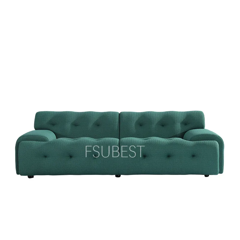 FSUBEST European Modern Style Living Room Villa Furniture Mashmallow Fabric Sofa Three Seater Blogger Couch Sectional Sofa