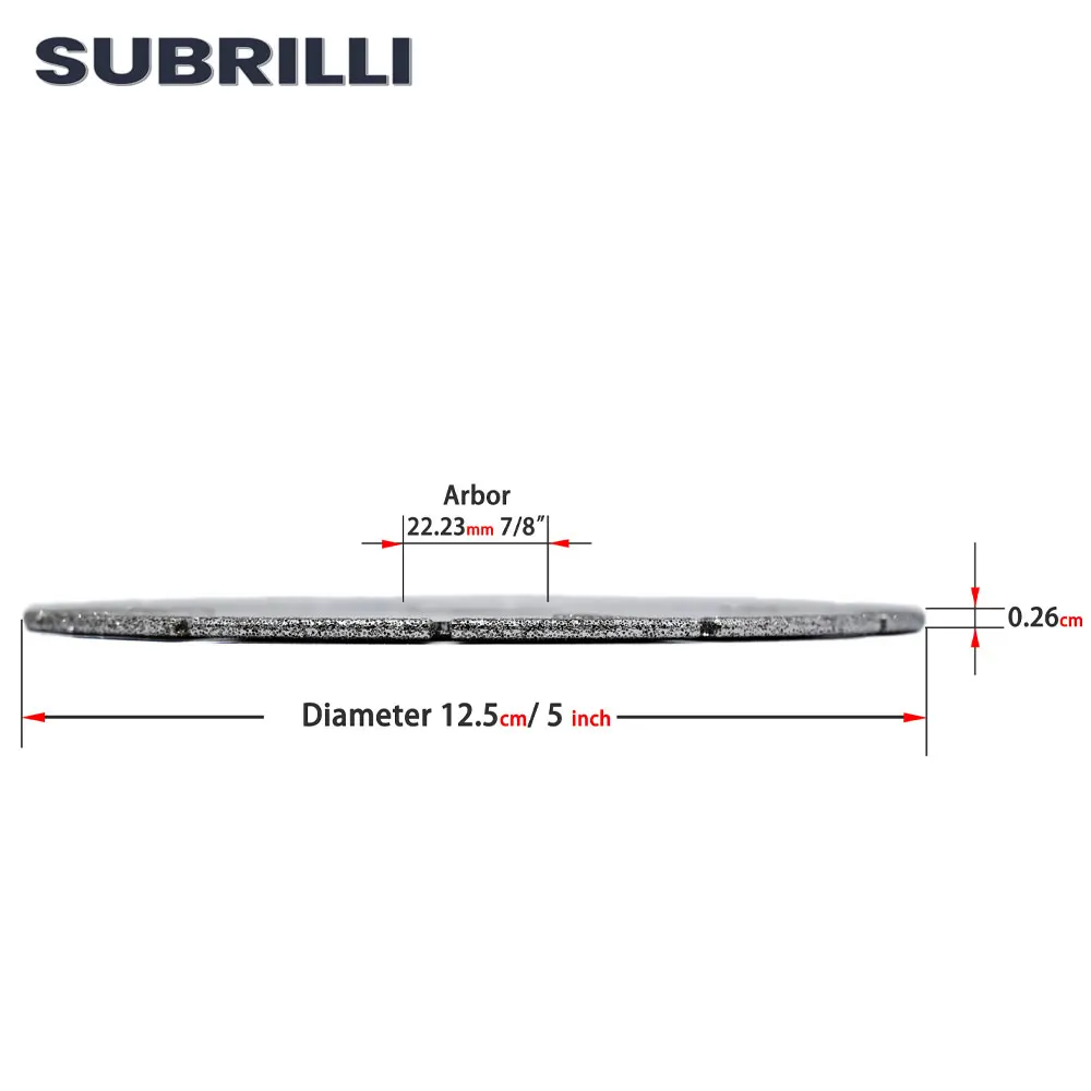 Soubrilli-hoja de sierra de diamante galvanizado, discos de corte reforzados con protección para baldosa de mármol, 5 pulgadas, 125mm, 1 ud.