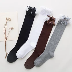 Cute Lace Long Stockings Women Lolita High Knee Socks Femme Cotton Socks Leg Streetwear Calcetines Christmas