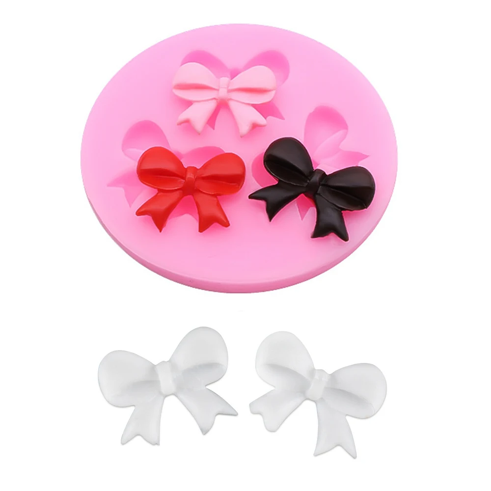 1Pcs Cake Mold Bowknots Flower 3D Fondant Mold Silicone Cake Decorating Tool Chocolate Soap Stencils Kitchen Baking Accessor