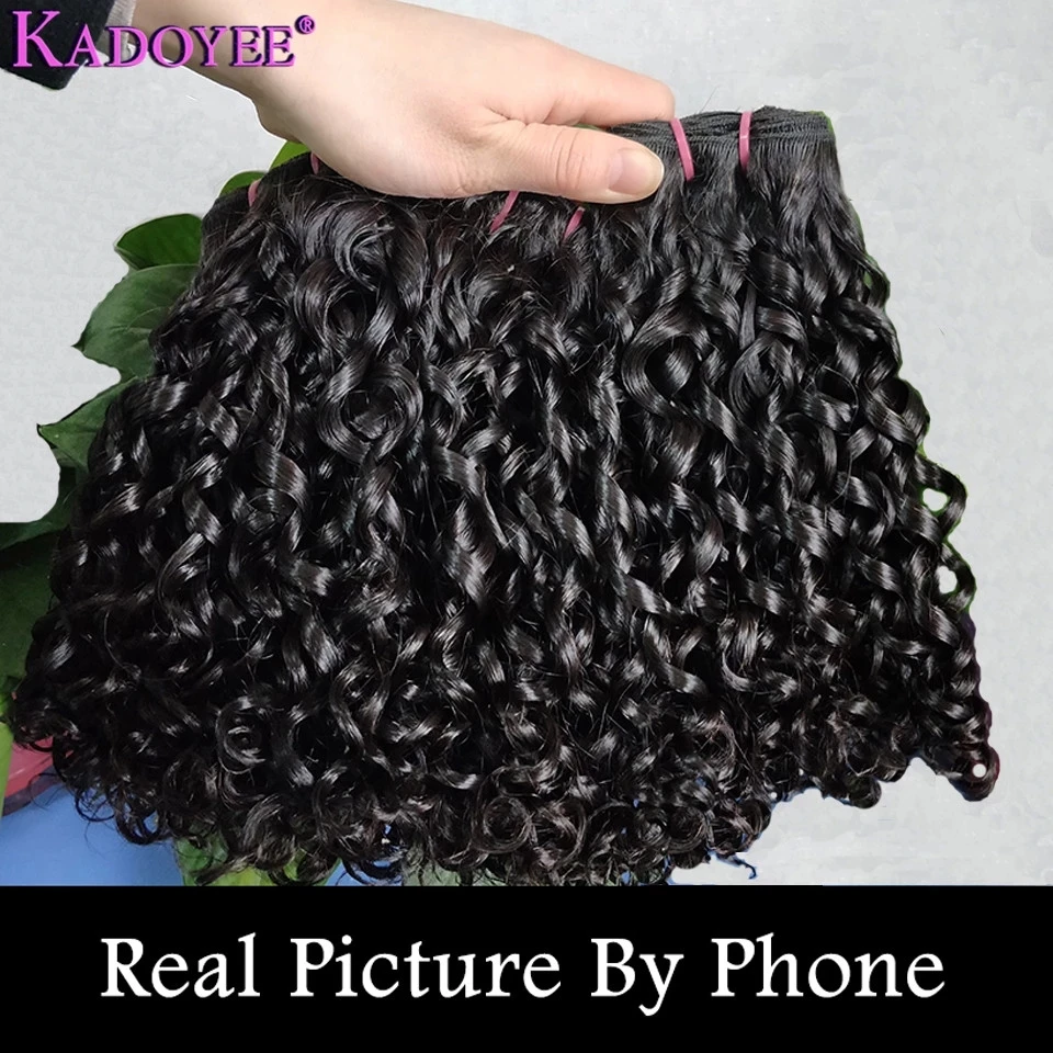 Funmi Hair Human Hair Bundles Pissy curly Hair Bundles Brazilian Hair Weave 3 Bundles Deal Remy Hair Extension 10