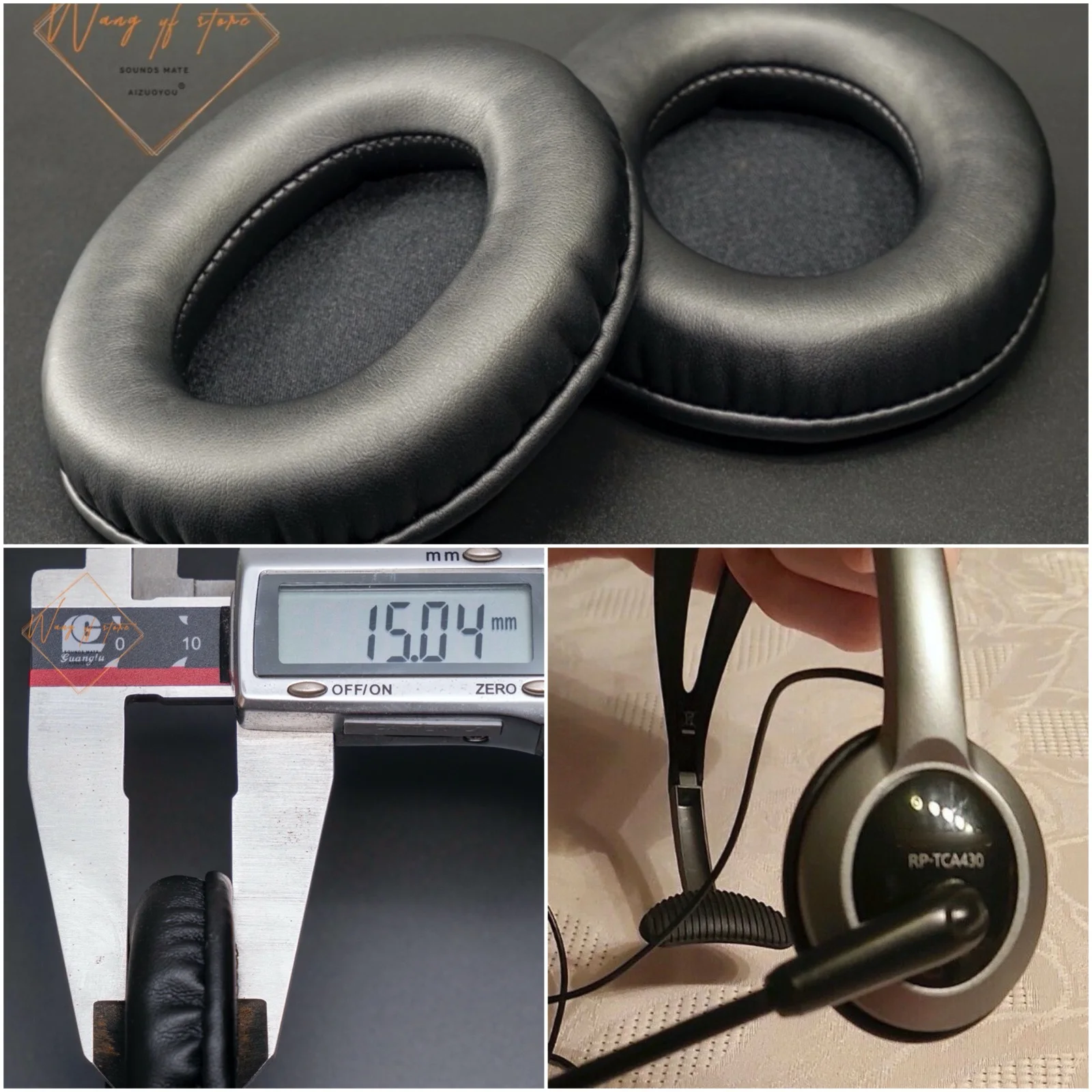 Oval Ellipse Egg Shape Soft Leather Ear Pads Foam Cushion EarMuff For Panasonic RP-TCA430 Headphone