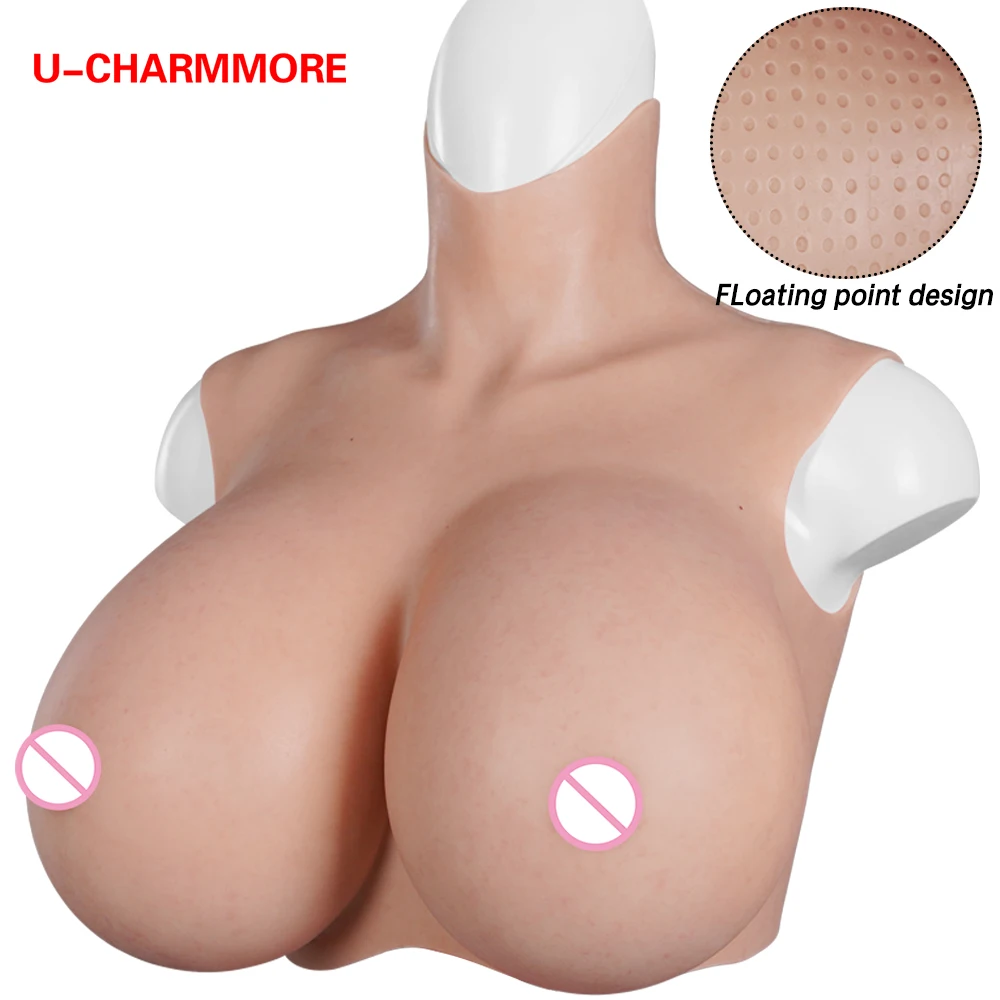 8th Realistic Silicone Breast Forms Big Fake Boobs with Airbag Breast Filler For Men Crossdresser Drag Queen Sissy Cosplay