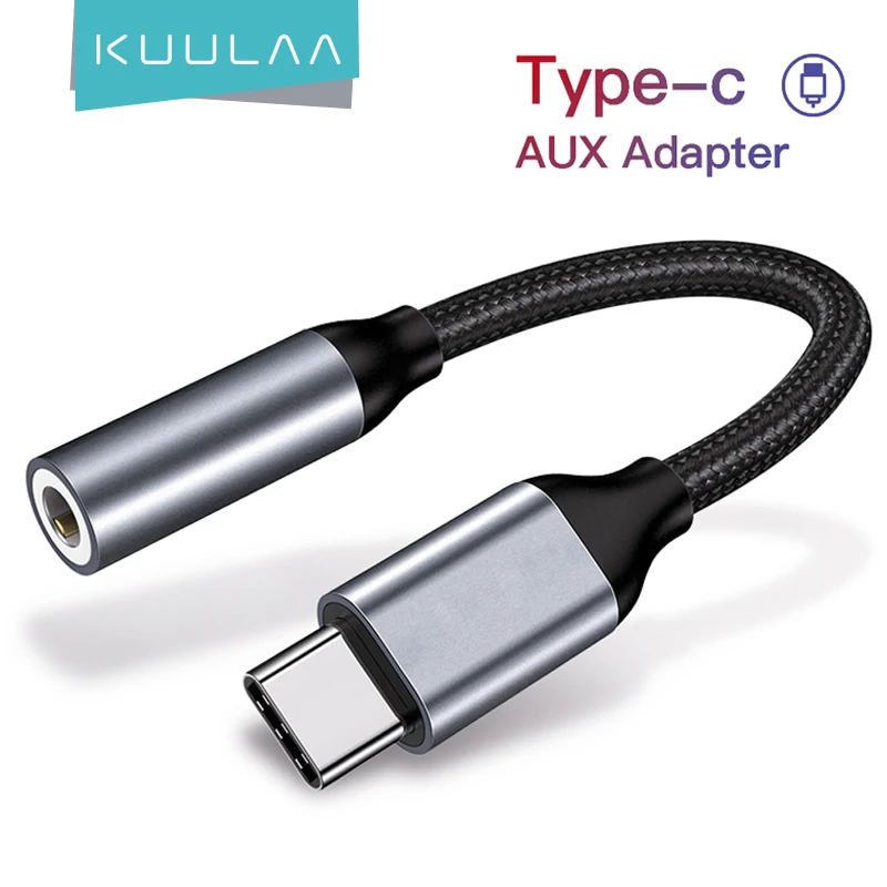 KUULAA type c to 3.5mm jack earphone cable usb c to 3.5 Aux headphone audio adapter for huawei mate 20 P30 pro xiaomi mi6 8 9 SE