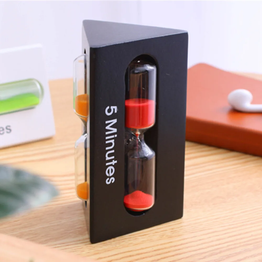 Promotional  1 set 3/5/7 Minutes Wood Frame Hourglass Sandglass Sand Clock Timer Random Color for Home Table Tea Decoration