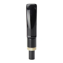 RU-Black Acrylic Mouthpiece, Tobacco Pipe Stem, Replacement Fit for 9mm Filter Bent Saddle Stem with Cattle Horn Ring Decor