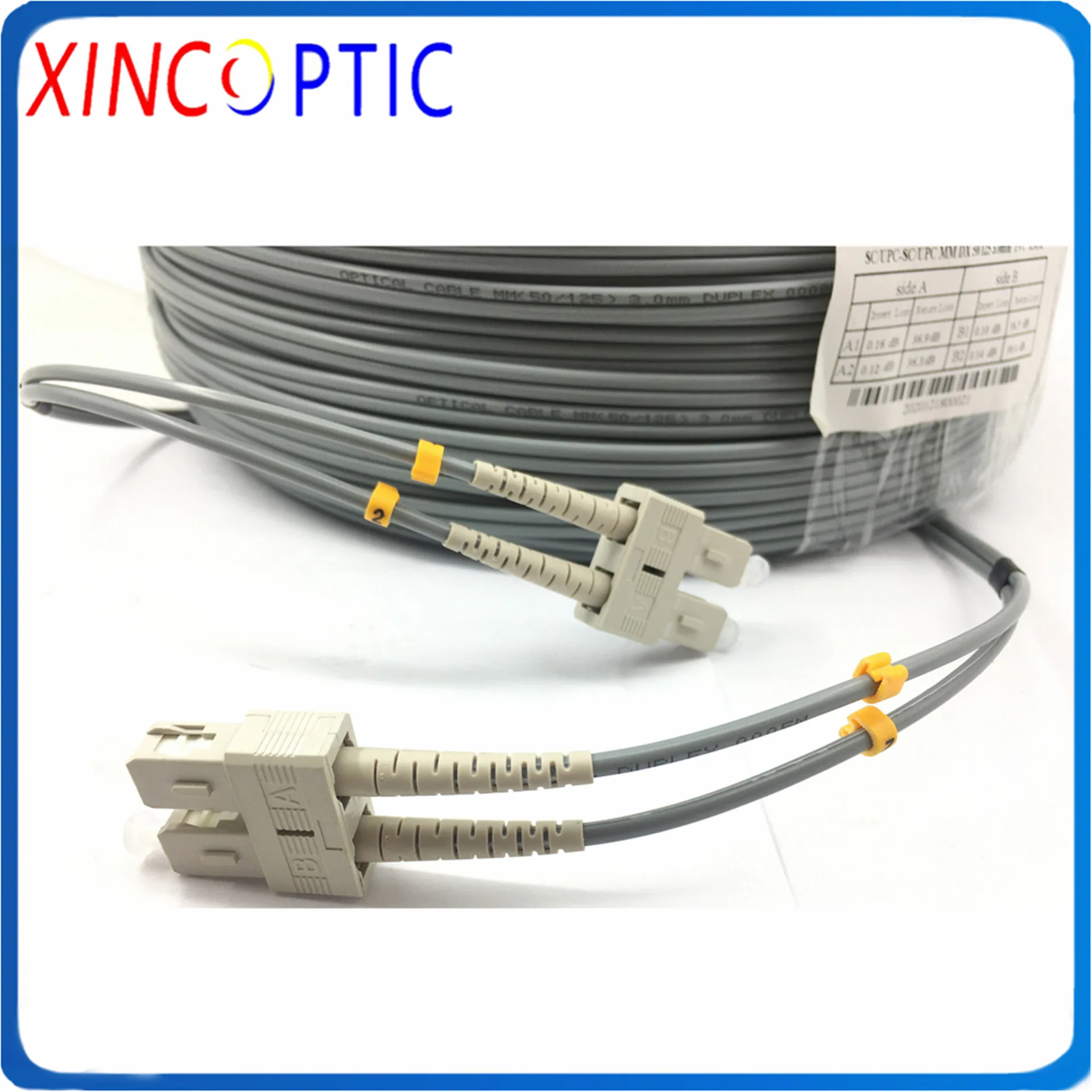 

2Core Duplex 100M Multimode MM 50/125 OM2 Gray PVC 3.0mm SCUPC-SC/FC/LC/STUPC Armored Flat Twin Fiber Optic Patch Cord Cable