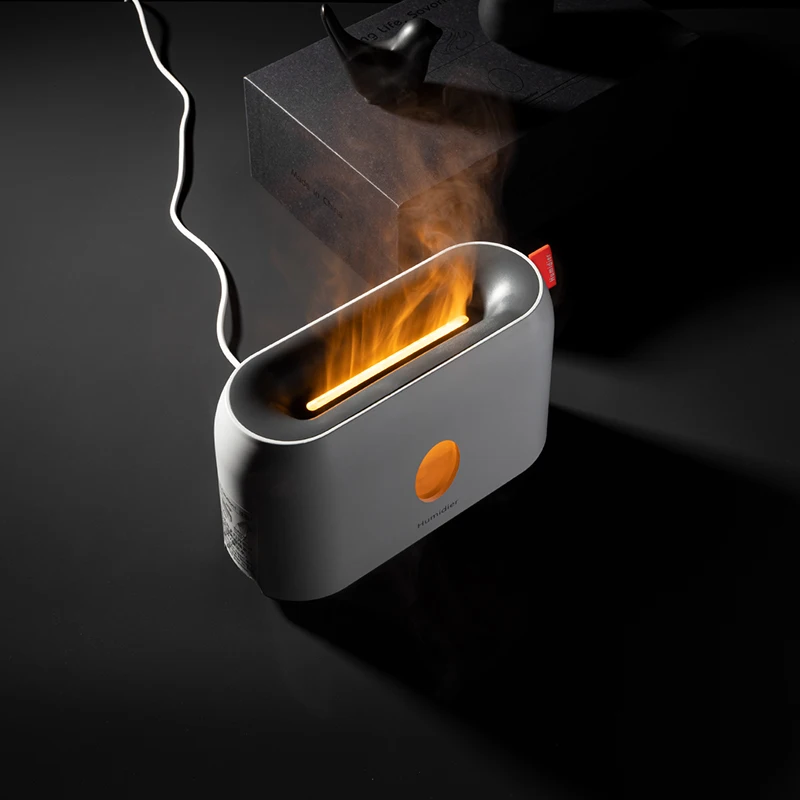 เปลวไฟความชื้น Diffuser แบบพกพา200ML ไฟฟ้า Aromatic Diffuser USB เปลวไฟรีโมทคอนโทรลของขวัญ