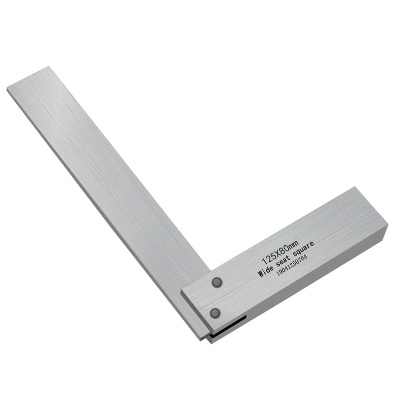 Square 90-degree square L-shaped ruler With ground seat Precision hardened steel angle ruler 63x10 80x50 100x60 125x80mm