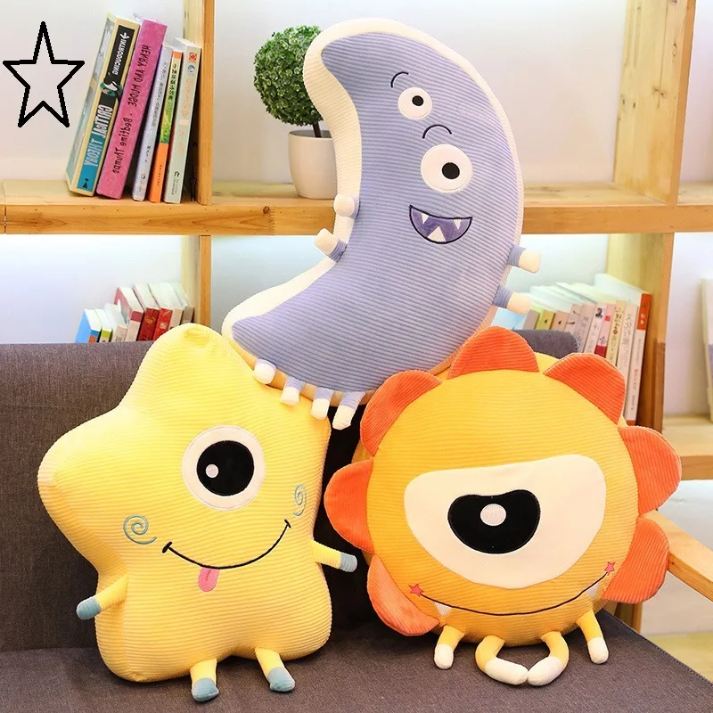 

Cute Plush Toys Sun and Stars Moon Pillows Sofa Cushions Ornaments Childrens Dolls Anime Plush