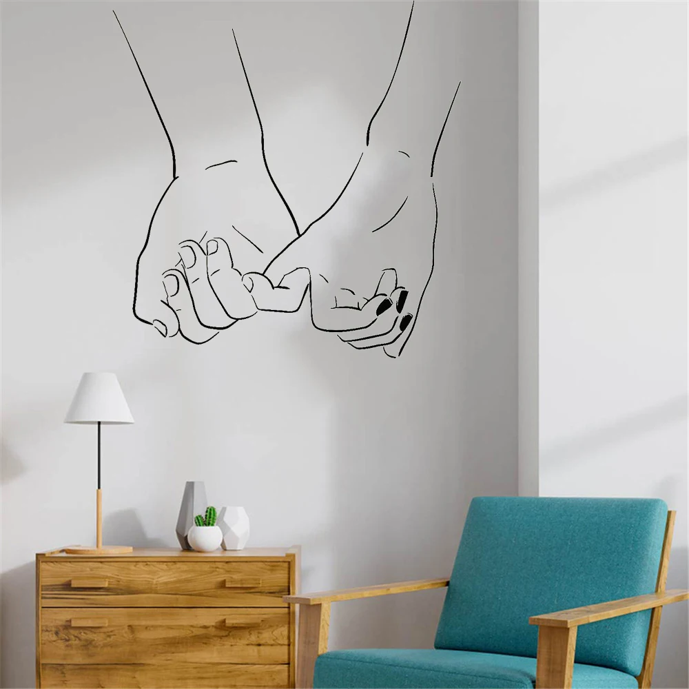 Love Couple Hands Wall Stickers Bedroom Adornment Romantic Room Vinyl Wall Decal Bride And Groom Living Room Decoration