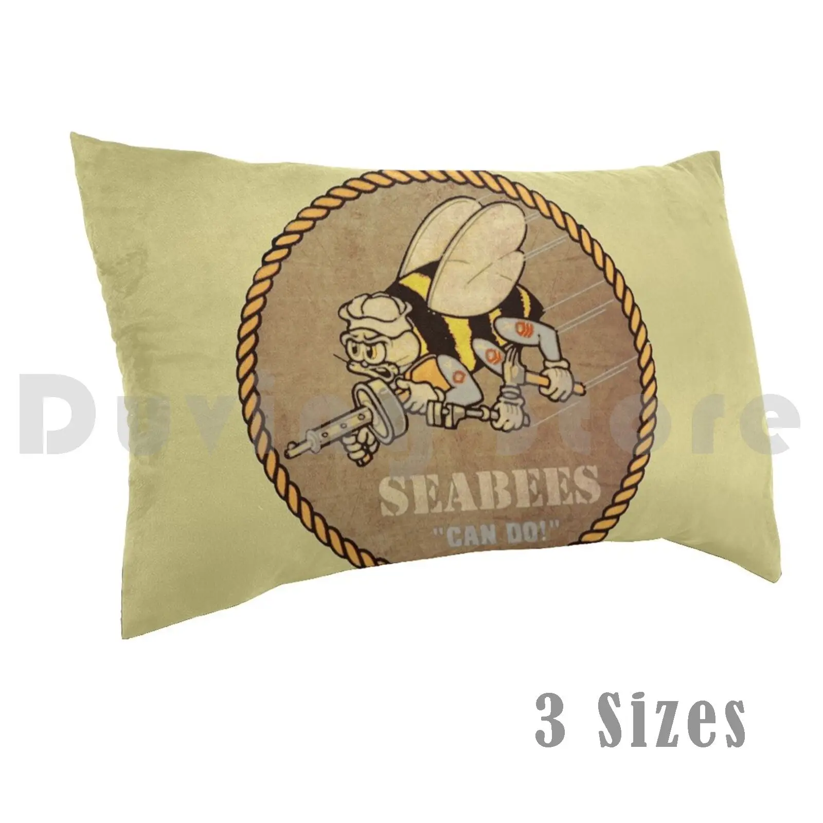 Seabees Ww2 Patch Pillow Case Printed 50x75 Seabees Ww2 Patch Bees Skull Bomber Number 7 Usa Airforce Boeing