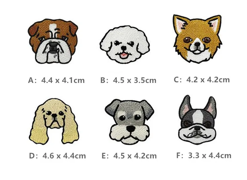 AHYONNIEX 1 Stück Hund Stickerei Reparatur Patches Tasche Jacke Jeans Cartoon Eisen Auf Patches für Kleidung Nette DIY Kleber Aufkleber – Detail 1