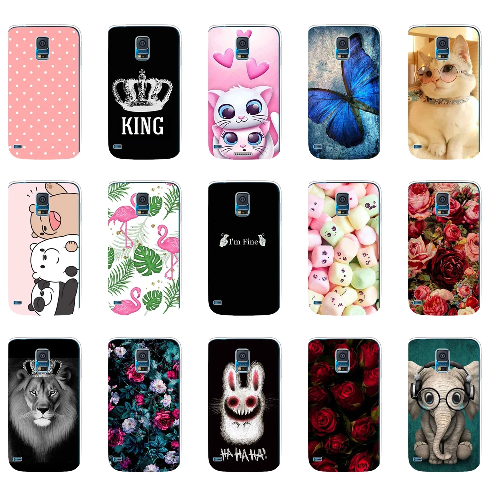 Мягкий силиконовый чехол из ТПУ для Samsung Galaxy S5, чехол для телефона, чехол для Samsung S5 Neo, чехол для Samsung S5 i9600, искусственный цветок