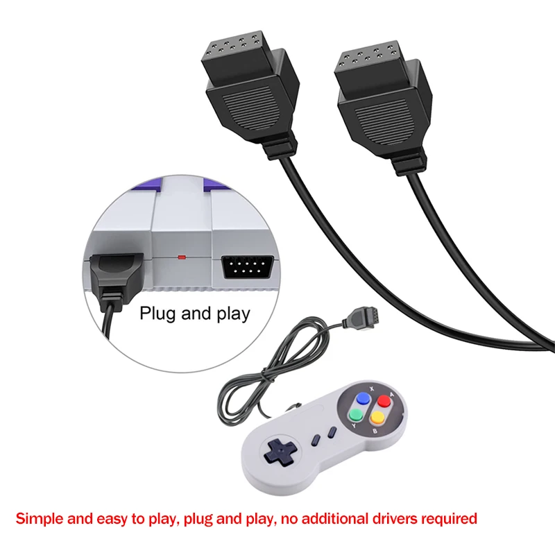 TSINGO ريترو كلاسيكي 9pin السلكية تحكم التوصيل والتشغيل التلفزيون لعبة فيديو وحدة التحكم لنينتندو NES لعبة تحكم 150 سنتيمتر غمبد