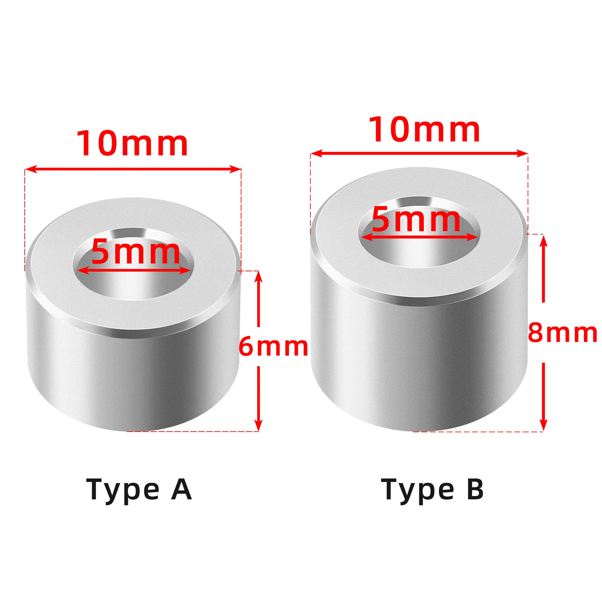 10/20 sztuk kolumna izolacyjna z rowkiem V części drukarki 3D Openbuilds aluminiowa podkładka dystansowa kwarcana średnica 5MM wysokość 6/8mm dla koła pasowego 3D