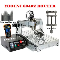 -enrutador de madera Yoocnc 6040Z 2200W 1500W 800W, fresadora de 4 ejes USB, máquina de grabado para tallado de Metal y acero inoxidable con verrouillaje automático